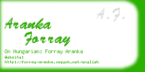 aranka forray business card